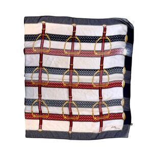 Vintage Lilly of Italy Silk Scarf Equestrian Stirup Old Money Classic Euro Chic